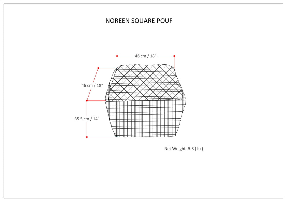 Noreen - Upholstered Square Pouf