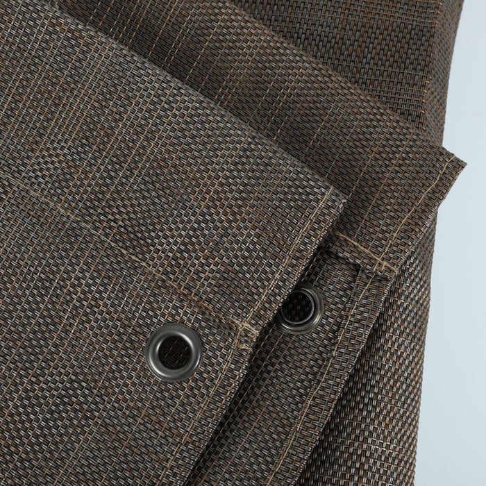 13' X 7.7' Outdoor Pergola Sun Shade Cover Cloth Patio Canopy Hdpe Permeable With Grommets - Brown