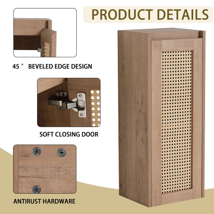 Modern Imitative Wall Mounted Bathroom Vanity With Resin Sink And Side Cabinet