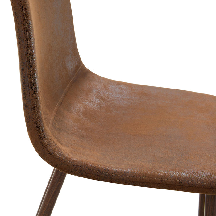 (Set of 4) Backrest AndTransfer Legs Chairs Adding A Touch Of Elegance To Minimalist And Scandinavian Style Homes - Walnut