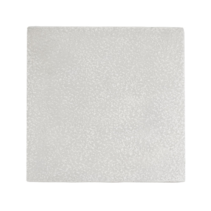 Mgo Square Side Table With Faux Stone Top And Wood Frame - Antique White / Natural Wood