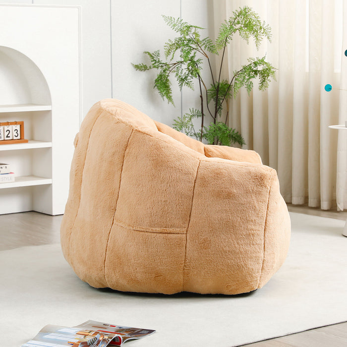 Beanbag Chair, Beanbag Sofa Chair With Armrests Stuffed High Density Foam