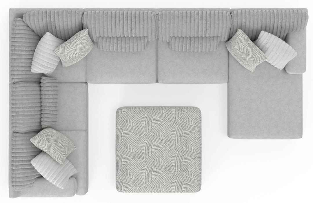 Logan - Upholstered Sectional With Comfort Coil Seating - 46" Cocktail Ottoman And Accent Pillows Included