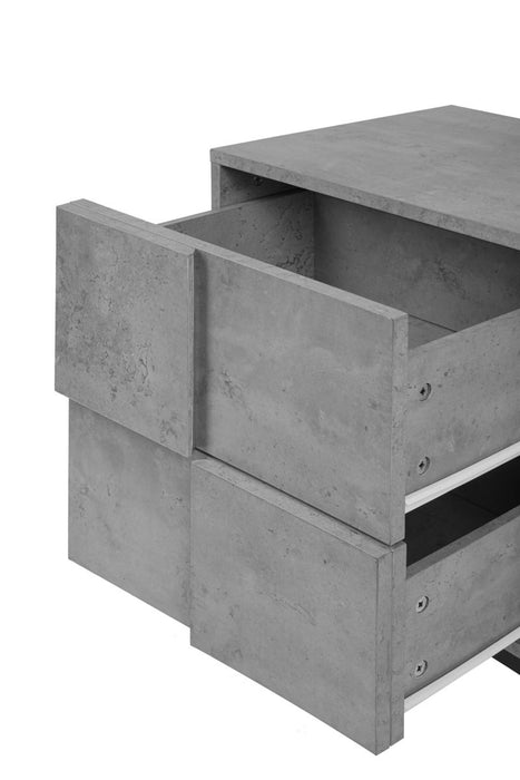 2 Drawer Nightstand - Cement Grey