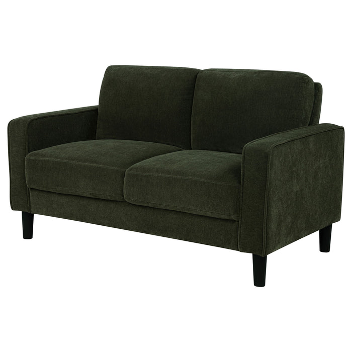 Ruth Fabric Upholstered Track Arm Loveseat Matcha Green