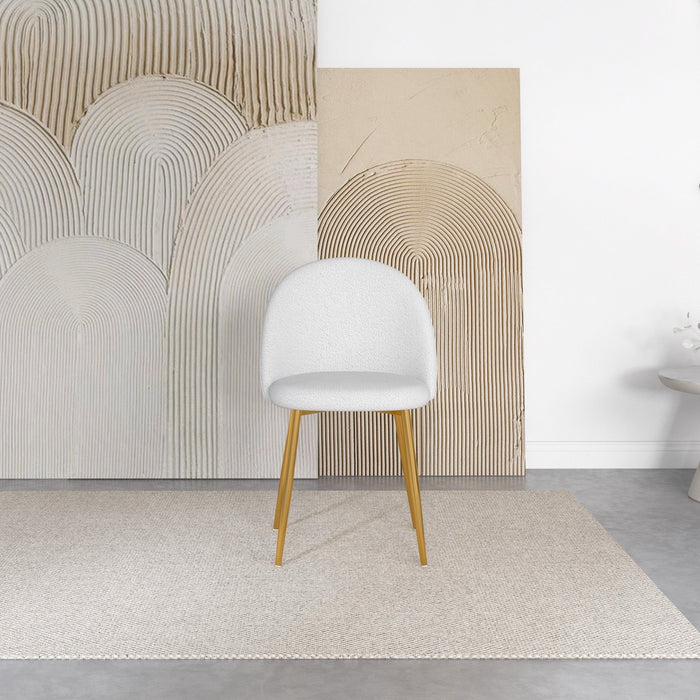 Marion - Mid-Century Modern Dining Chair (Set of 2) - Gold / White