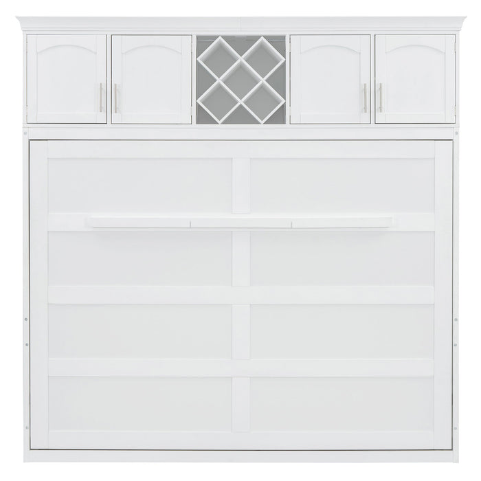 Murphy Wall Bed With Top Cabinets & Wine Rack