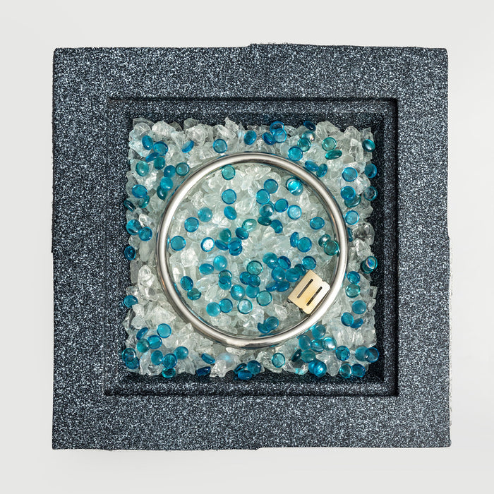 20" Propane Gas Fire Pit Table, 50000 Btu Square Concrete Fire Pit For Outside Patio Deck Garden Backyard - Light Gray Blue