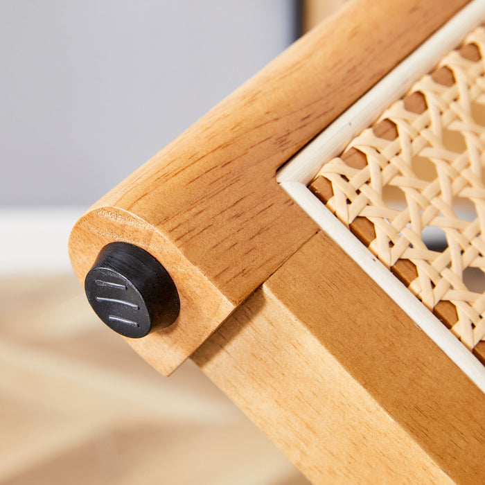 Chinese Countryside Retro Solid Wood Round Table, Simple Modern Imitation Rattan Table - Wood