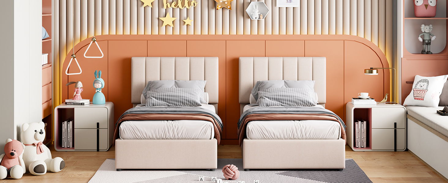 Upholstered Platform Bed With A Hydraulic Storage System