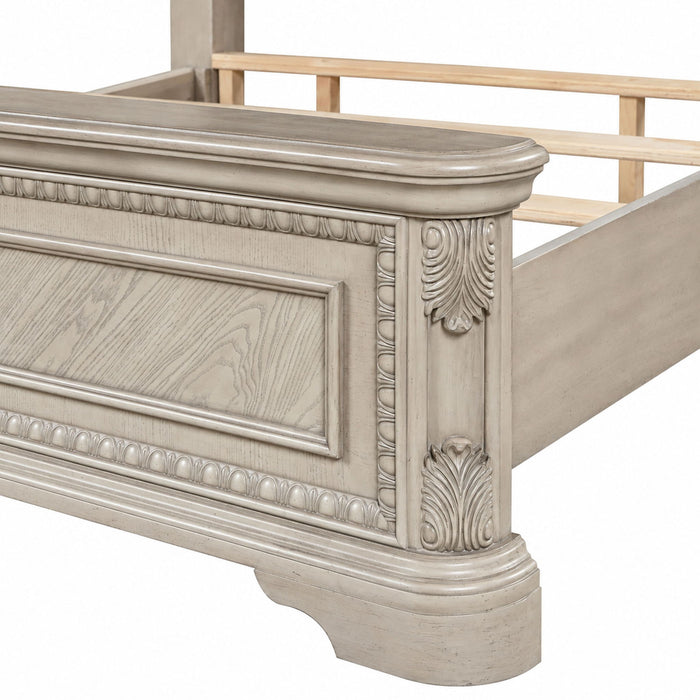 Panel Canopy King Bed - Gray