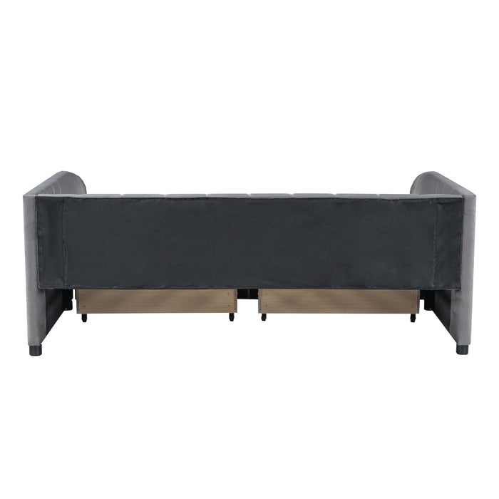 Upholstered Daybed With Ergonomic Design Backrest