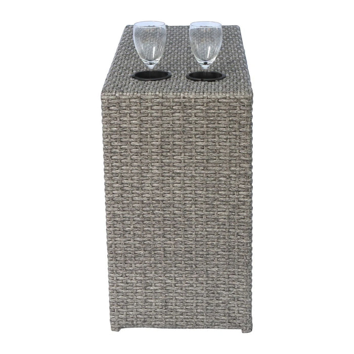 Outdoor Wicker Sectional With Weather Resistant Cushions - Gray Mix