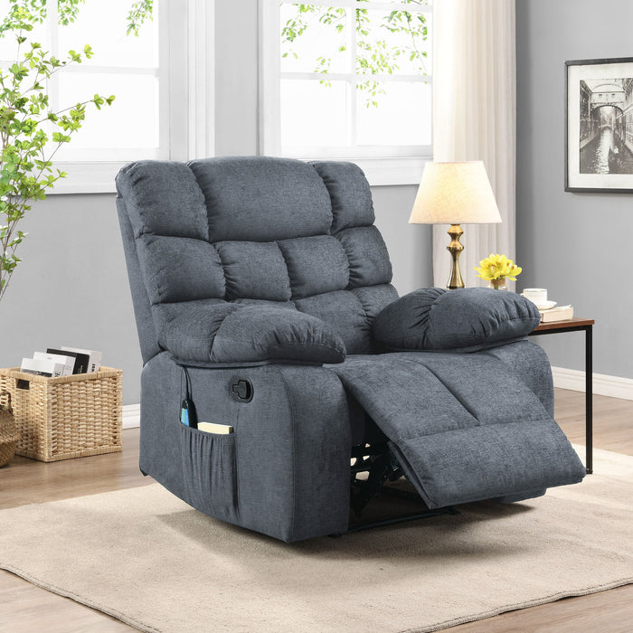 Contemporary Massage Recliner With Pillow Tufted Design - Charcoal
