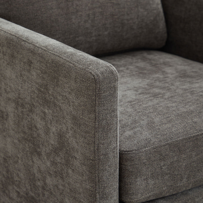 Modern Square Upholstered Swivel Accent Chair With Metal Base