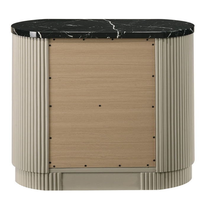 Travonte - Nightstand - Gray / Beige