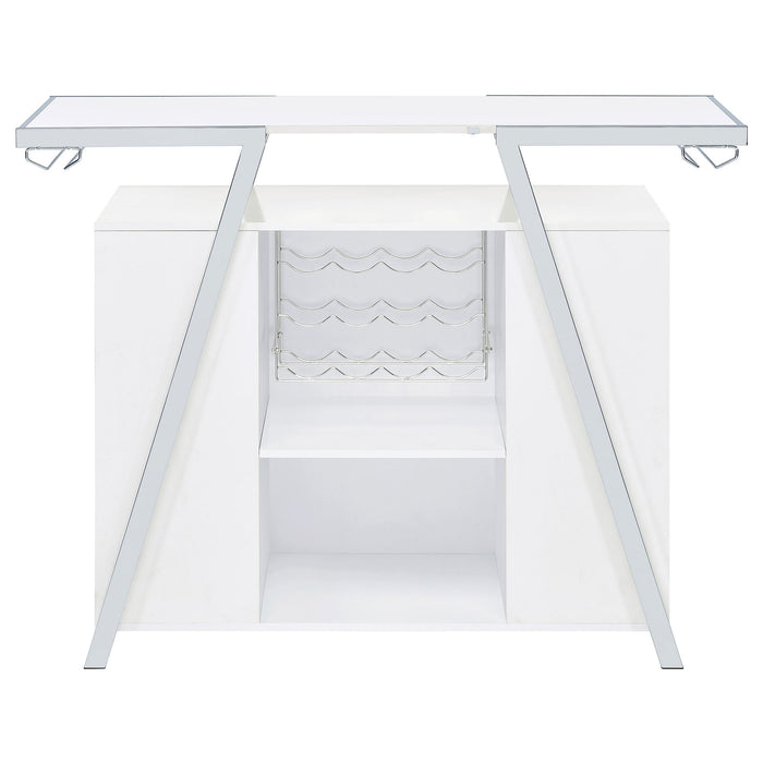 Katia - Wine Cabinet With LED Home Bar, 12 Bottle Storage - Gloss White