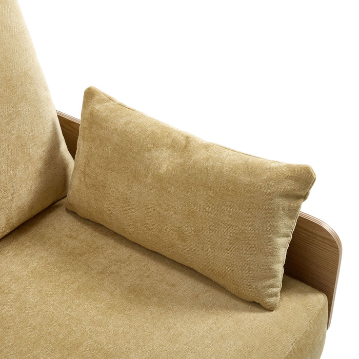 Mid Century Modern Foldable Sofa Bed, 3 In 1 Convertible Sleeper With 3 Pillows