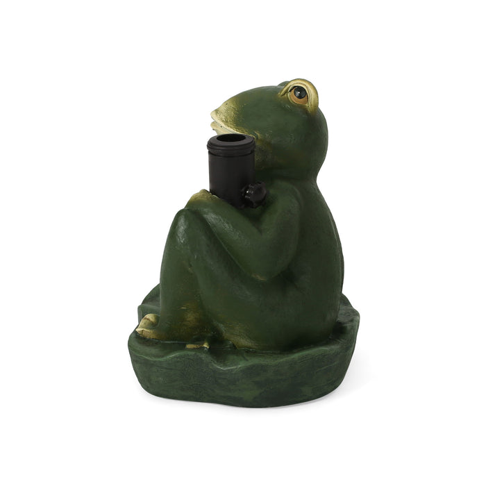 Charming Frog Prince Umbrella Base With Concrete Design - Green