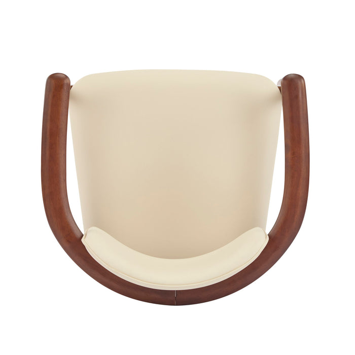 Dining Room Chairs, Ideal For Home & Kitchen (Set of 2) - Beige / Dark Walnut