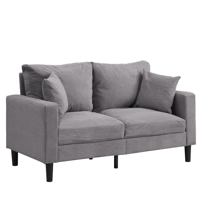 Modern Upholstered 2 Piece Sofa Set With 3 Seater And 2 Seater
