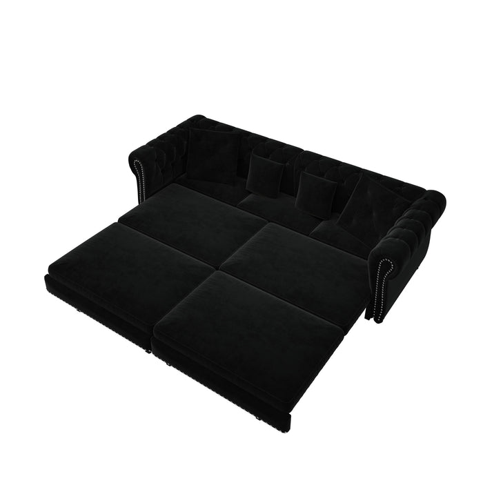 3 In 1 Convertible Sleeper Sofa Bed With Movable Ottoman