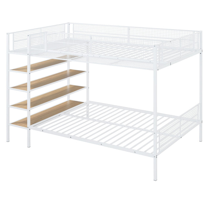 Bunk Bed With 5 Tier Shelves