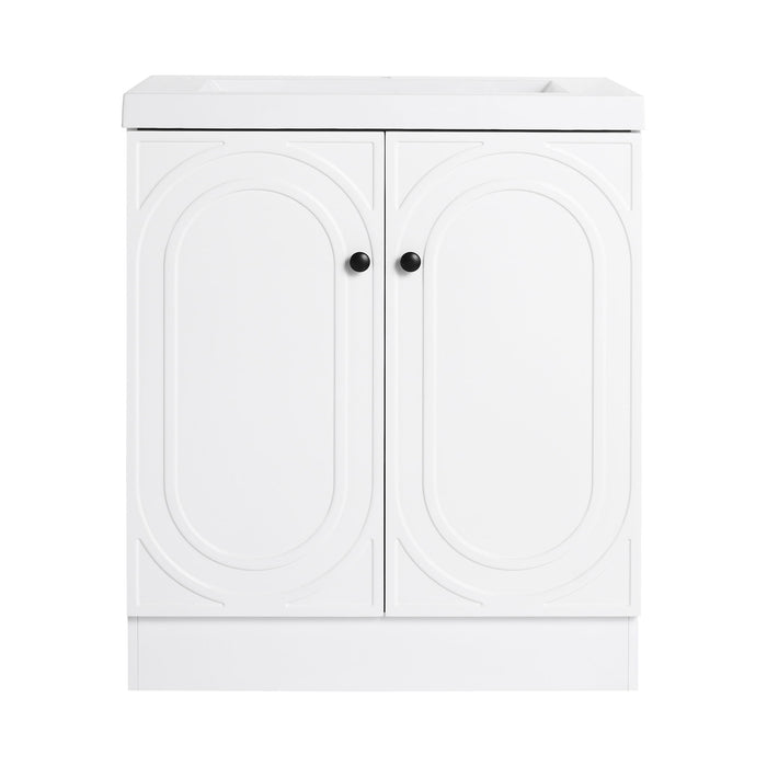 Contemporary Freestanding Bathroom Vanity With Resin Sink & Soft-Close Cabinet Doors