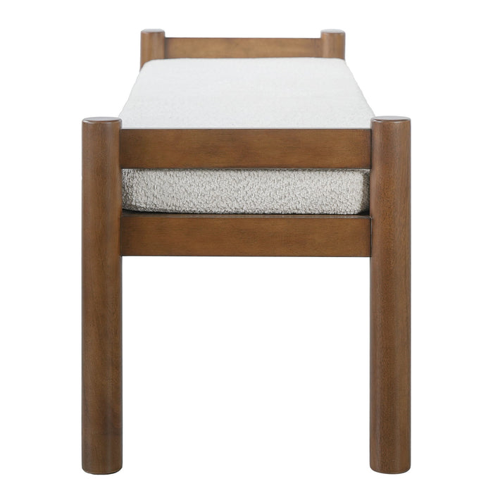 Upholstered Ottoman Bench, Indoor Accent Footrest - Beige