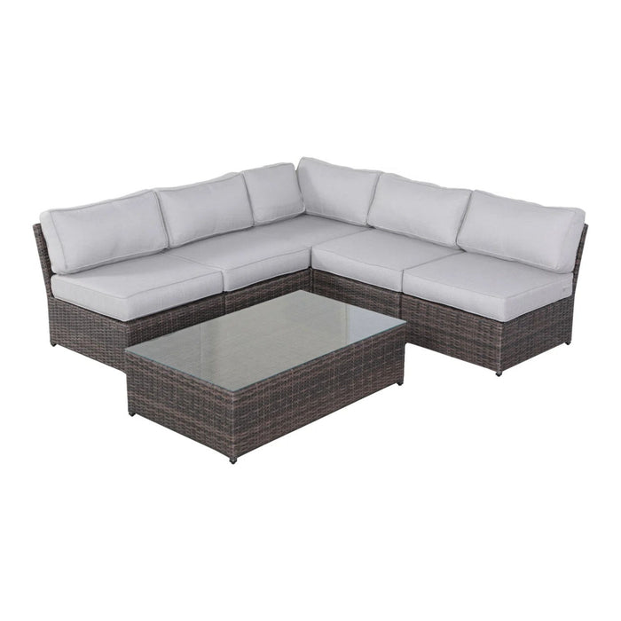 Comfortable Modern Patio Rattan Sectional Set With Cushions