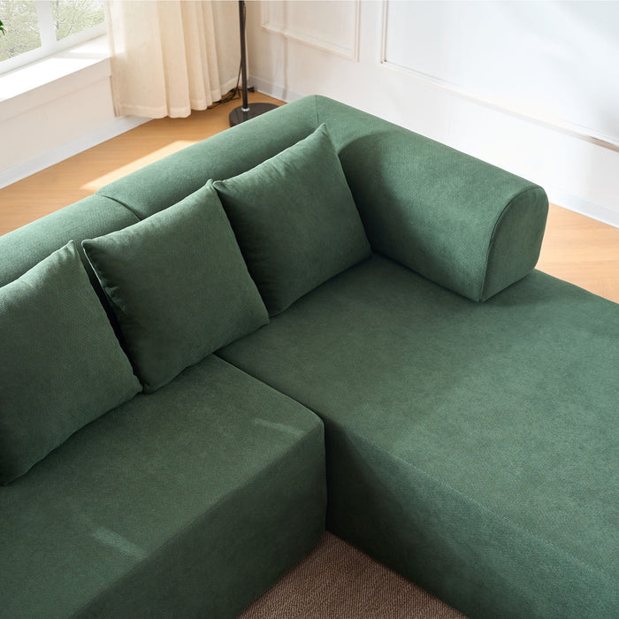 Modular L-Shaped Sectional Sofa With Deep Seat, Movable Chaise & 5 Pillows