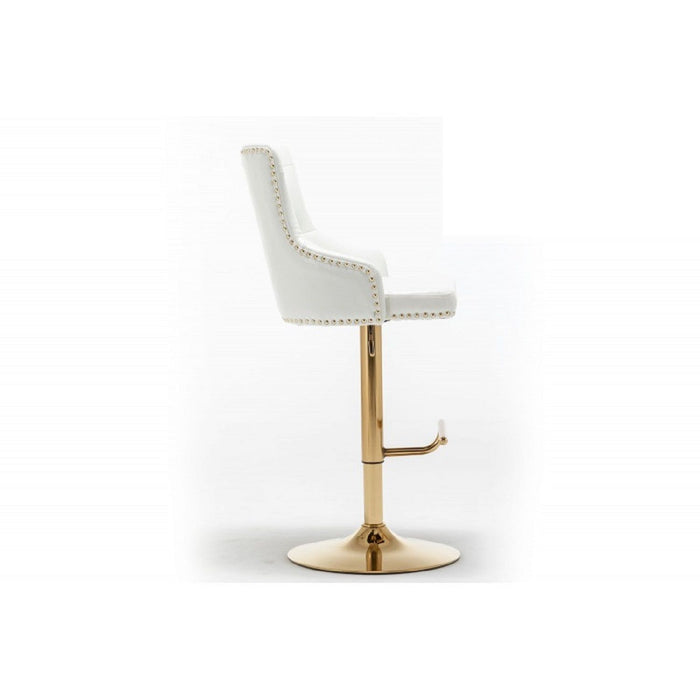 Adjustable Swivel Bar Stool With Nailhead Trim (Set of 2)