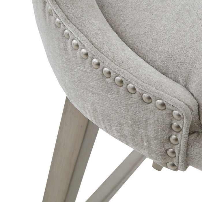 360 Degree Swivel Counter Stool With Silver Detailing