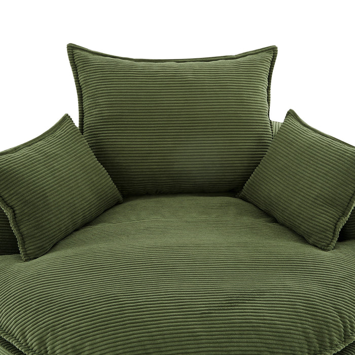 360° Swivel Accent Barrel Chair With Dual Layer Cushion And 3 Removable Pillows