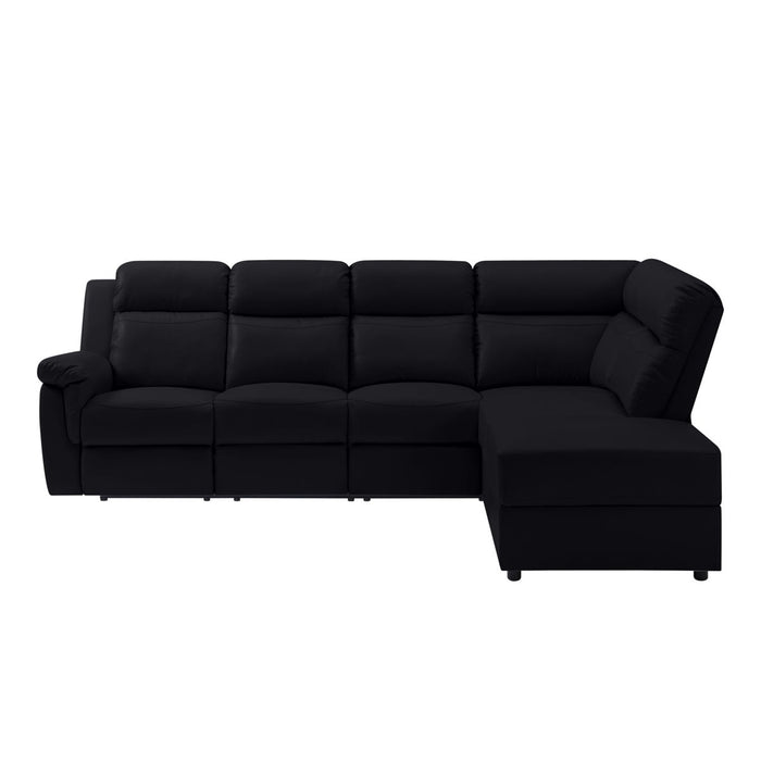 Manual Reclining Sectional Sofa - Black