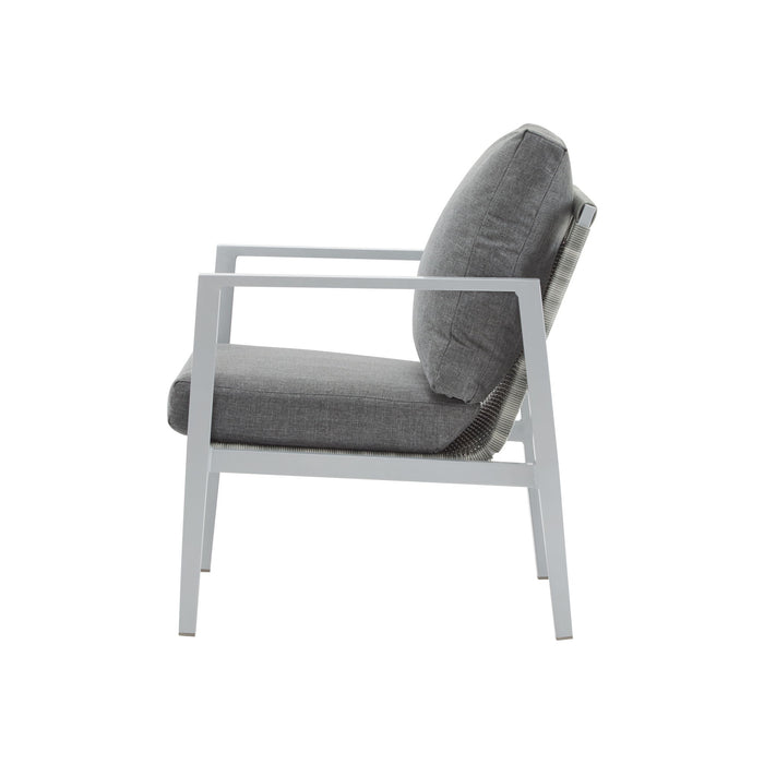 Modern Lounge Chair With Rope Accents And Cushions
