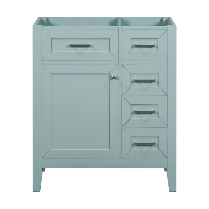 30" Bathroom Vanity Without Sink, Cabinet Base Only, Bathroom Cabinet With Drawers - Green