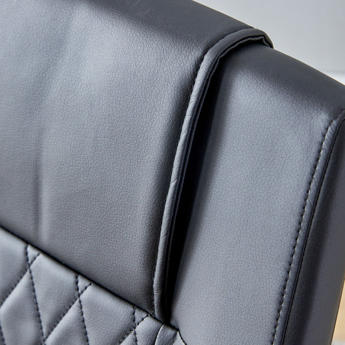 Modern Dining Chairs With Padded Seat, Metal Legs