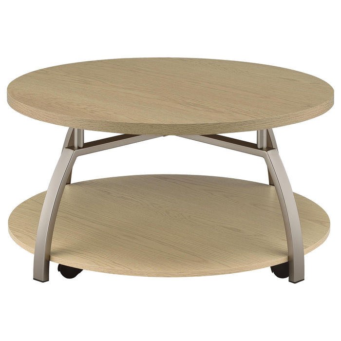 Dacre 2-piece Round Coffee and End Table Set Greige