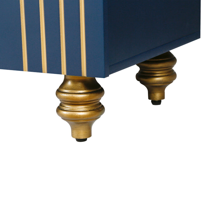 Modern Fluted Sideboard Buffet With Storage, Curve Element, 4 Doors With Adjustable Shelves