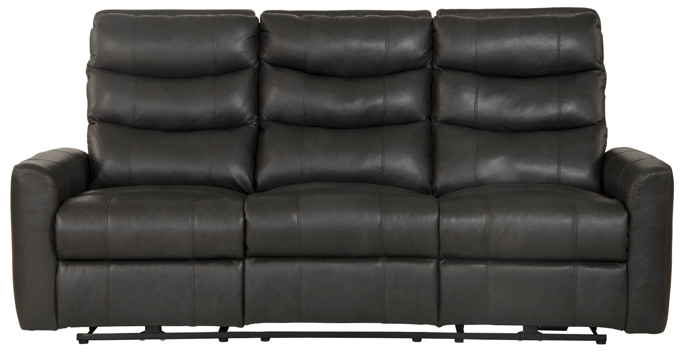 Bosa - Leather Power Reclining Sofa - Charcoal