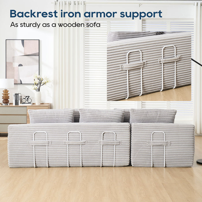 Modern L - Shaped Sectional Couch With Memory Foam