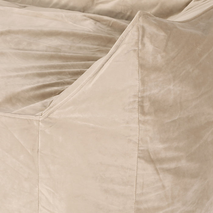 Fila - Velveteen Oversized Seater Bean Bag Chair With Armrests