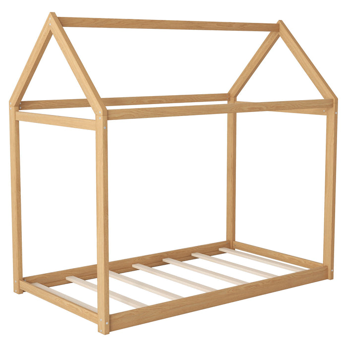 Wooden House Shaped Bed