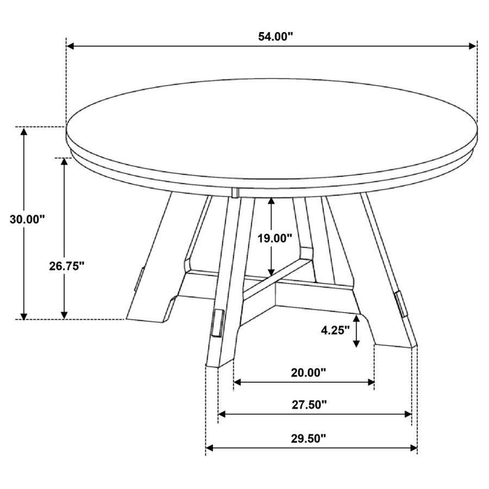 Danvers - 5 Piece Dining Table Set - Brown Oak And Beige