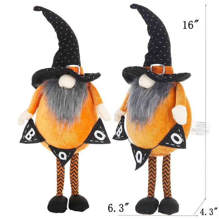 Standing Gnome With Gnome & Holding Banner, For Halloween Decor