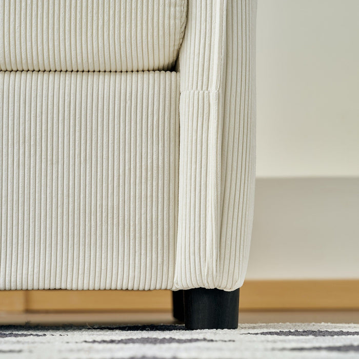 Comfy Corduroy Oversized Chaise Lounge Chair With Ottoman And Storage