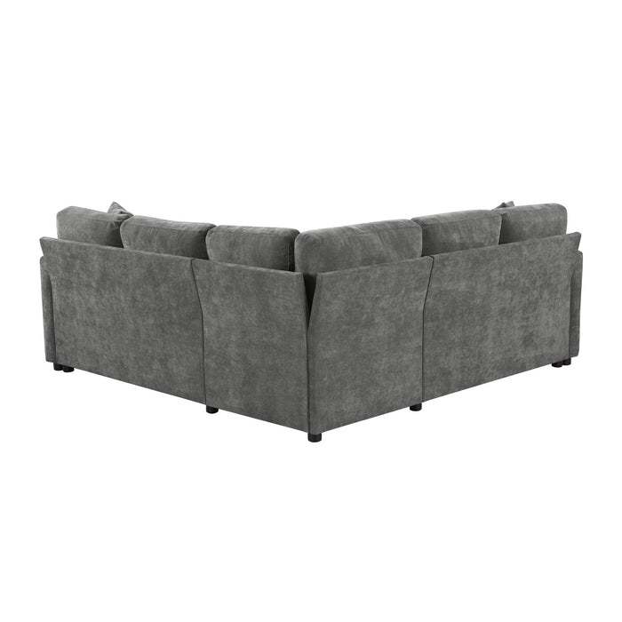 Modern L Shaped Sectional Sofa Bed With Hidden Storage Chenille Upholstery