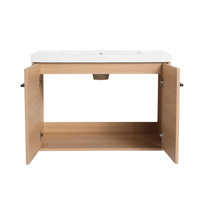 Bathroom Vanity Set With Resin Countertop Sink, 2 Doors