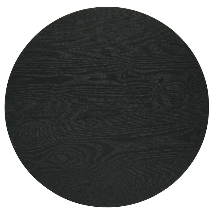 Hamlyn 2-piece Round Fluted Coffee and End Table Set Black